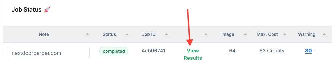 View Completed Inventory Results PicDefense completed crawl results showing the view results button for the Master Inventory Ledger